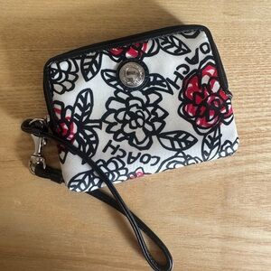 Coach Poppy Floral Graffiti Wristlet